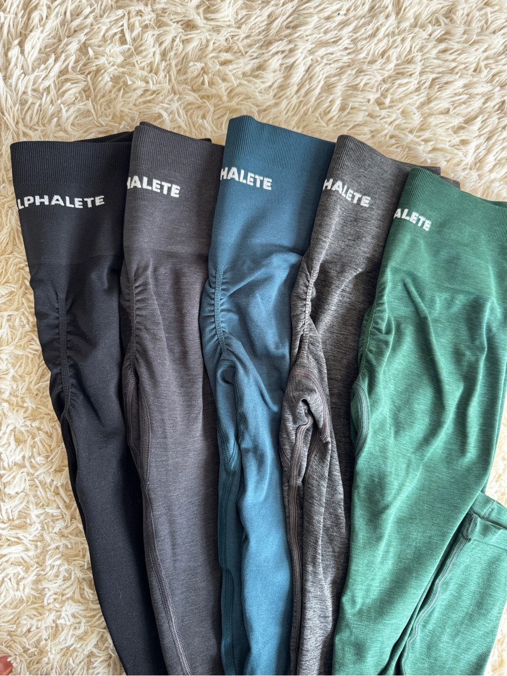Alphalete Leggings - Black, Charcoal, Teal, Dark Gray, Green